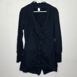 Prairie Underground Asymmetrical Zip Up Jacket  Medium Black Organic Cotton